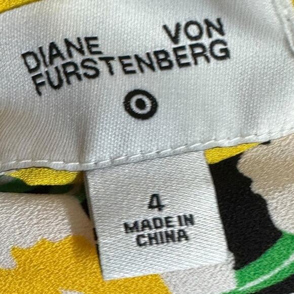 DIANE VON FURSTENBERG For Target 90s Shift Yellow Poppy Mini Dress - Picture 6 of 10